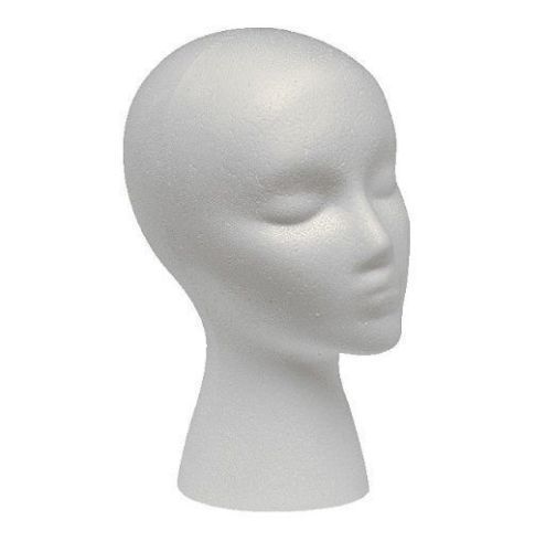 Polystyrene Female Display Mannequin Head Dummy Wig Stand
