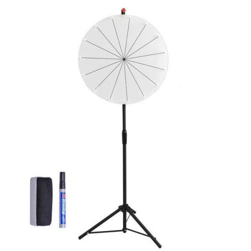 24&#034; White Dry Erase Clicker Prize Wheel 15 Slot with Tripod 26682