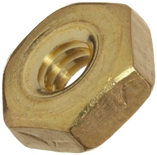 Small Parts ASME B18.6.3 Plain Brass Machine Screw Hex Nut, #10-24 Thread Size,