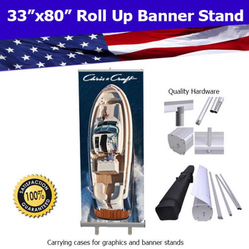 Retractable roll up banner 33&#034;x80&#034; display free shipping for sale