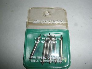 Precision #00 plain type hss comb. center drill 60 degree countersink usa made for sale