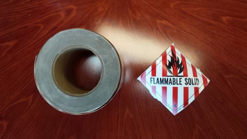 Roll (400+) 4&#034; x 4&#034; Flammable Solid DOT Hazardous Shipping Labels - SHIP FREE
