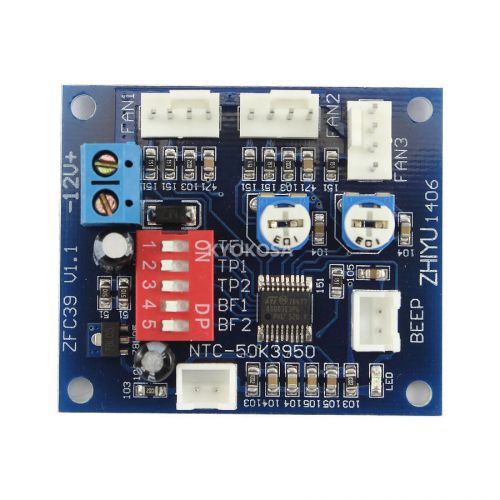 DC12V 3-Circuit 4-Wire Temperature Control PWM Computer Fan Speed Controller