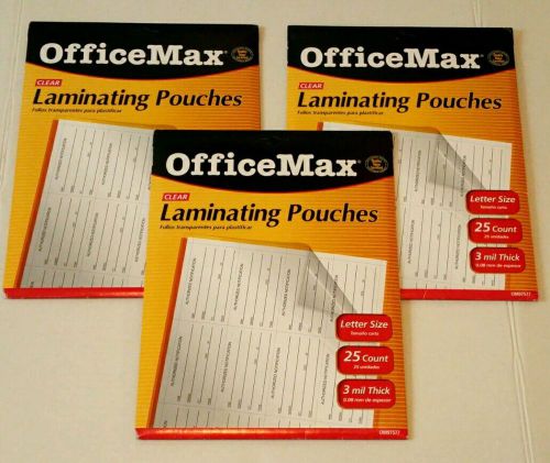 NEW 3ct Pkg Lot Thermal Laminating Letter Pouches 9x11.5&#034; Reports Proposals Plan