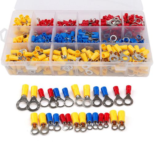 650PCS Assorted Insulated Ring Crimp Terminals Electrical Wiring Connectors Kits