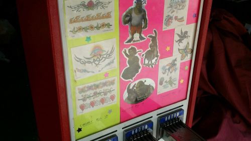 6 Column Stacked Sticker and Tattoo Vending Machine W/Keys