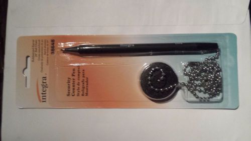 NEW - Office Pen Integra Security Counter Rubberized Barrel 24&#034; Ball Chain