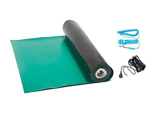 Bertech Rubber ESD Soldering Mat Kit with a Wrist Strap and Grounding Cord, 3&#039;