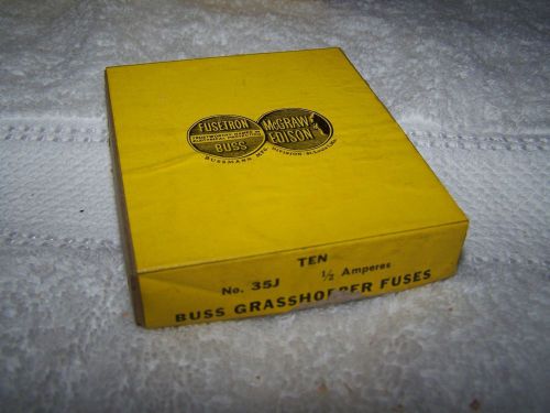 (10) FUSETRON 35J BUSS GRASSHOPPER 1/2 AMP FUSES--NEW-OLD STOCK
