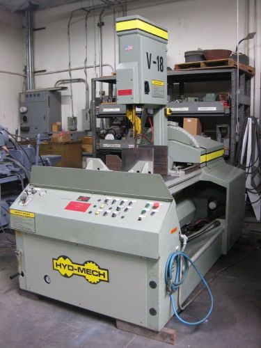 1997 hyd-mech v-18 semi-auto vertical tilting roll-in bandsaw. hyd vises, xlnt! for sale