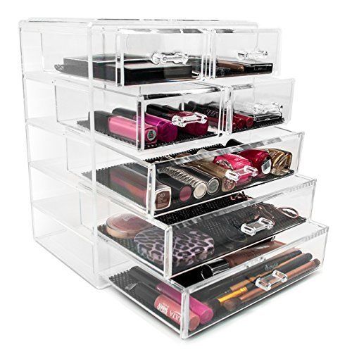 Sorbus Acrylic Cosmetics Makeup and Jewelry Storage Case Display- 3 Large and...