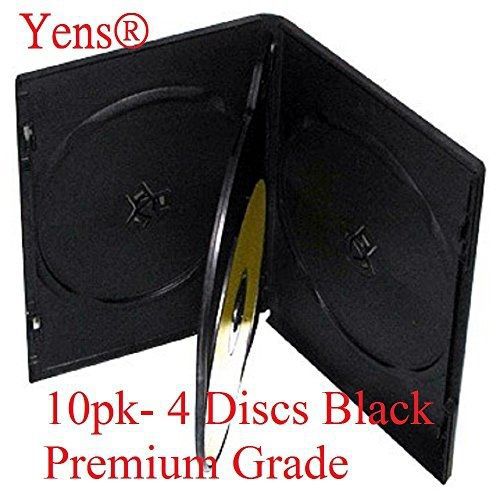 Yens® Yens 10B4DVD 4 Discs Storage CD DVD Case with Double Sided Flip Tray &amp;