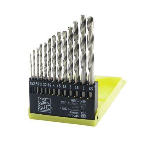 uxcell 13 in 1 Straight Shank 1.5mm to 6.5mm Twist Drill Bits Set
