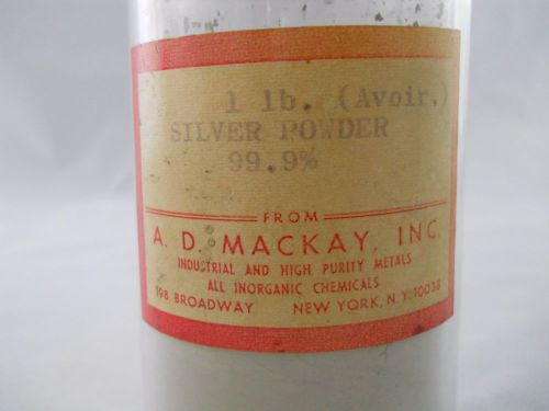 Vintage Pure Silver Powder 99.9%  A. D. MACKAY, Inc. 340 grams