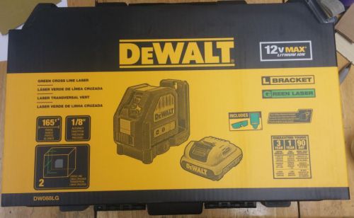 Dewalt dw088lg self-leveling cross line green laser levelling leveler w batt for sale