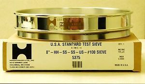 U.s.a. standard 8&#034; half height test sieve #100 for ro-tap shaker - new in box for sale