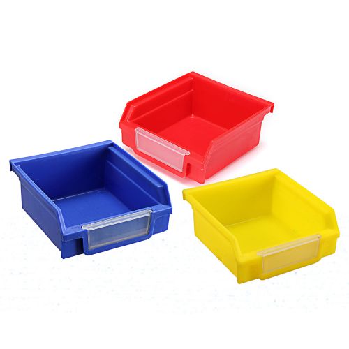 Blue/Red/Yellow Plastic Quantum Storage Systems Ultra Stack and Hang Bins Choose