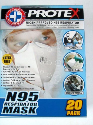 PROTEX N95 RESPIRATOR MASK 20 PACK Individual Packed