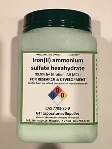 Iron(II) ammonium sulfate hexahydrate, 99.9% by KMNO4 titration, AR (ACS), 500g