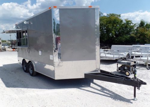 Concession trailer 8.5 x 14 light pewter food event catering for sale