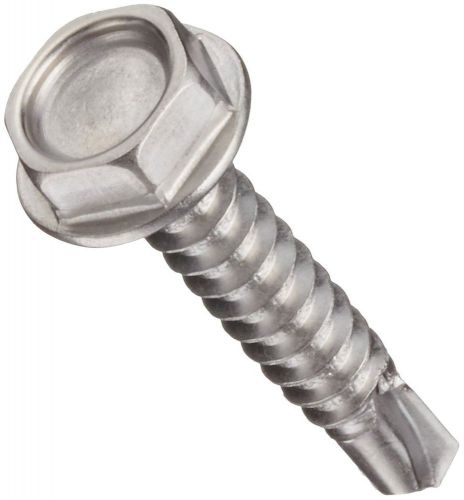 Stainless steel sheet metal screw plain finish hex head external hex drive se... for sale