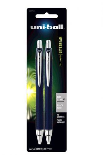 UNIBALL JETSTREAM RT BLACK FINE POINT 0.7MM  RETRACTABLE PEN NEW 2 PACK 1822941