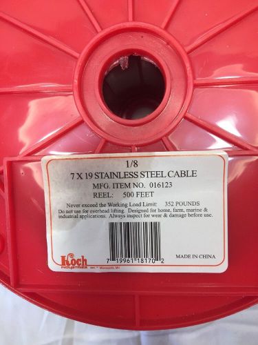 Koch Industries 7 x 19 Stainless Steel Cable, 1/8-inch by 500-feet, Roll