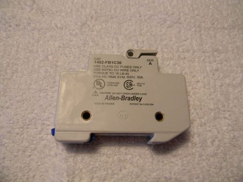 Allen bradley 1492-fb1c30 ser a class cc din rail fuse holder for sale