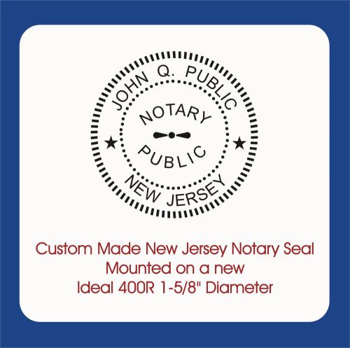 New Jersey Notary Seal-Custom Trodat / Ideal 400R Self Ink 1-5/8&#034; Round Image