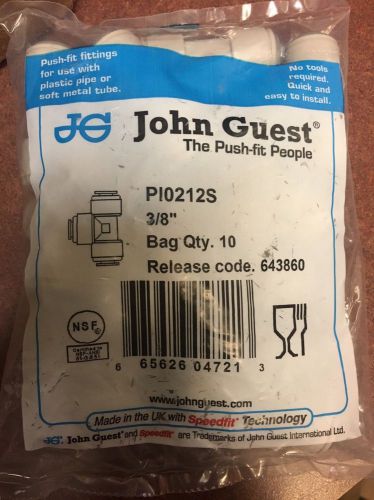 John Guest Union Tee Tube  PI-0212-S Free Shipping