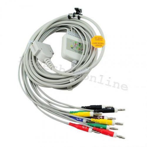 Set 10 Lead Shielded ECG/EKG Cable AHA Banana 4.0 15 pins EK10 Fit For Burdick 1
