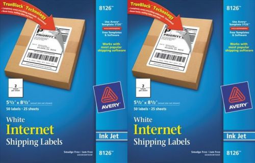 Avery Inkjet Mailing Labels 5-1/2&#034; x 8-1/2&#034; White 100ct