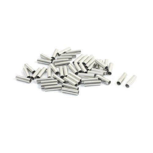 uxcell 50Pcs Crimping Type Non-insulated Pipe Bare Terminal for 12AWG Wire