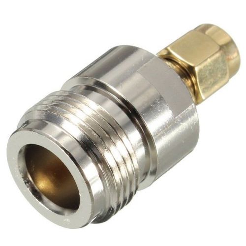N Jack Female to SMA Male Plug F-M RF Connector Adapter Straight Silver