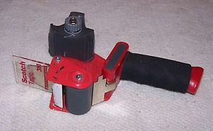 Scotch 3M Heavy Duty Shipping Packing Tape Gun Dispenser Red - USED