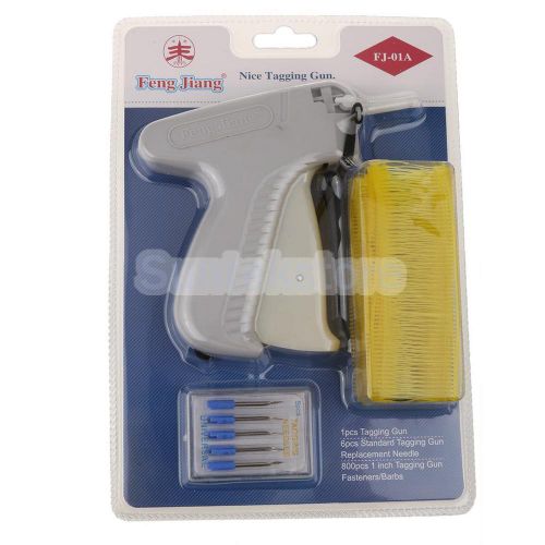 Clothes garment price label tagging gun+6 tagging needles+800 barbs yellow for sale