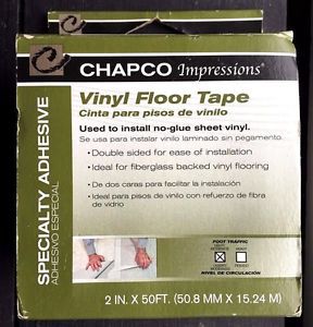 Chapco Impressions Vinyl Floor Tape 2 inch x 50 Feet White