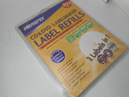 Memorex 300pk CD Label Refills Matte Paper Ink Jet &amp; Laser, New!