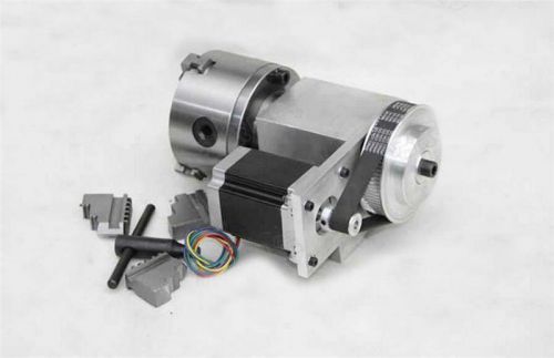Cnc rotary axis 4th axis 3 jaw router rotational chuck 100mm for cnc machine for sale