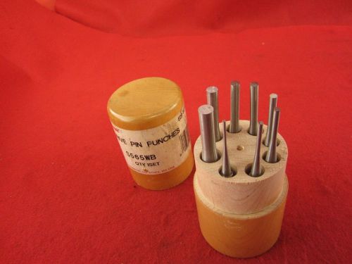 Starrett Drive Pin Punch Set No.S565WB W/ wood case / stand VGC