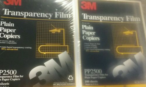 2 package of sealed 3M PP2500 Transparency Film for Copiers 8 1/2&#034; x 11&#034;