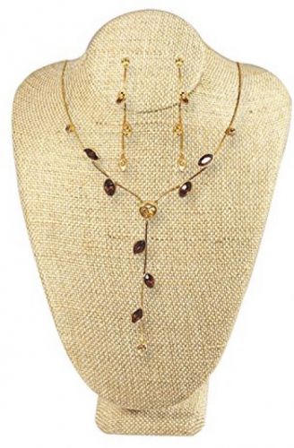 NILECORP Linen Jewelry Necklace Display Bust 5 W X 4 1/8 D X 7 1/2 H