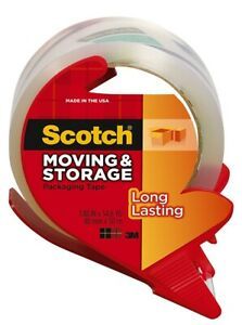 Scotch 3650-RD Moving and Storage Packaging Tape, Clear, 1.88&#034; x 54.6 yds