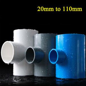 Reducing Tee Connectors PVC Plastic Pipe Fittings 20mm to 110mm Blue White Gray