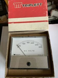 Large Triplett Model 530-G AC Volts Panel Meter 0-300 Volts A.C. New In Box