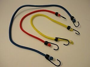 New Stalwart Lot of 3-Piece Bungee Cords Yellow Red &amp; Blue