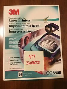 3M CG3300 Transparency Film for Laser Printers 8.5 x 11 - 47 Sheets