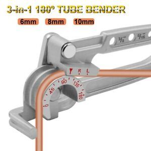 180 Degree 1/4&#034; 5/16&#034; 3/8&#034; Metric Tubing Bender 3 in 1 Pipe Bending Machine