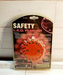 Safety Brand Battery Powered Magnetic LED Red Flasher SEEN Up To 10 Miles Away!!