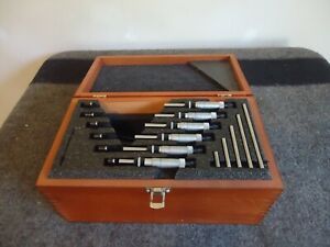 Starrett 436 outside micrometer set 0&#034; to 6&#034; in wooden case great condition